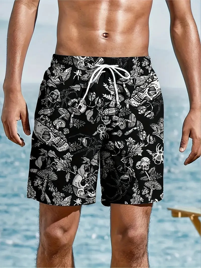 Skulls Floral Beach Short Quick Dry