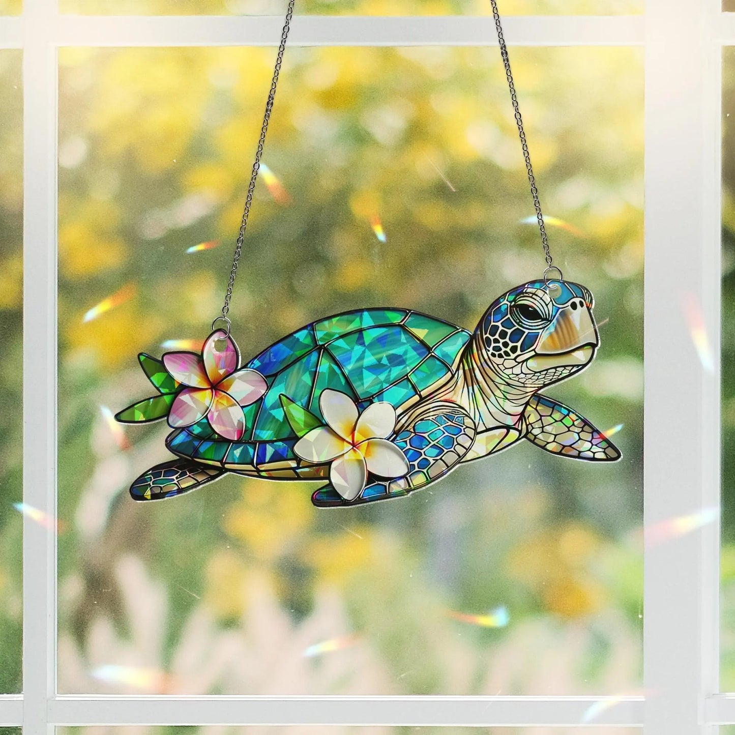 Sea Turtle Holographic Acrylic Suncatcher