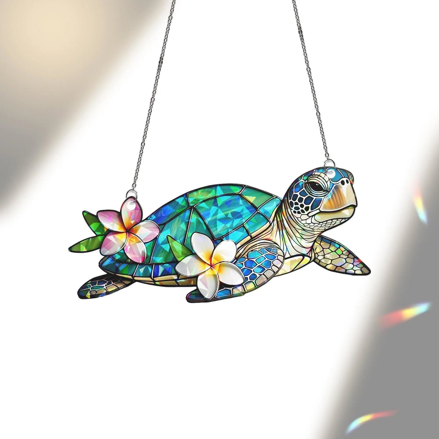 Sea Turtle Holographic Acrylic Suncatcher