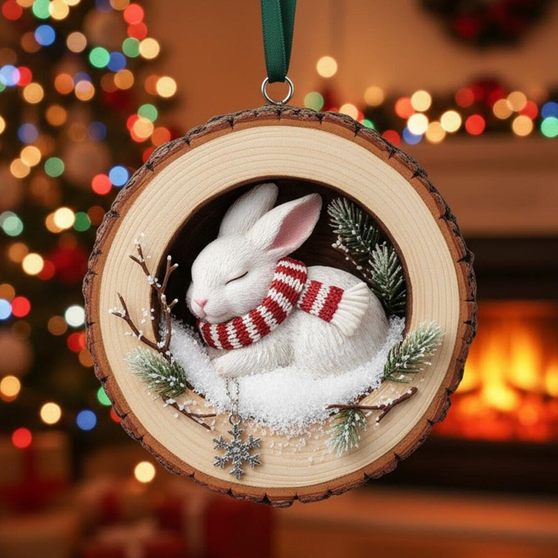 Animals Wooden Ornament, Christmas Decoration Wooden Ornament