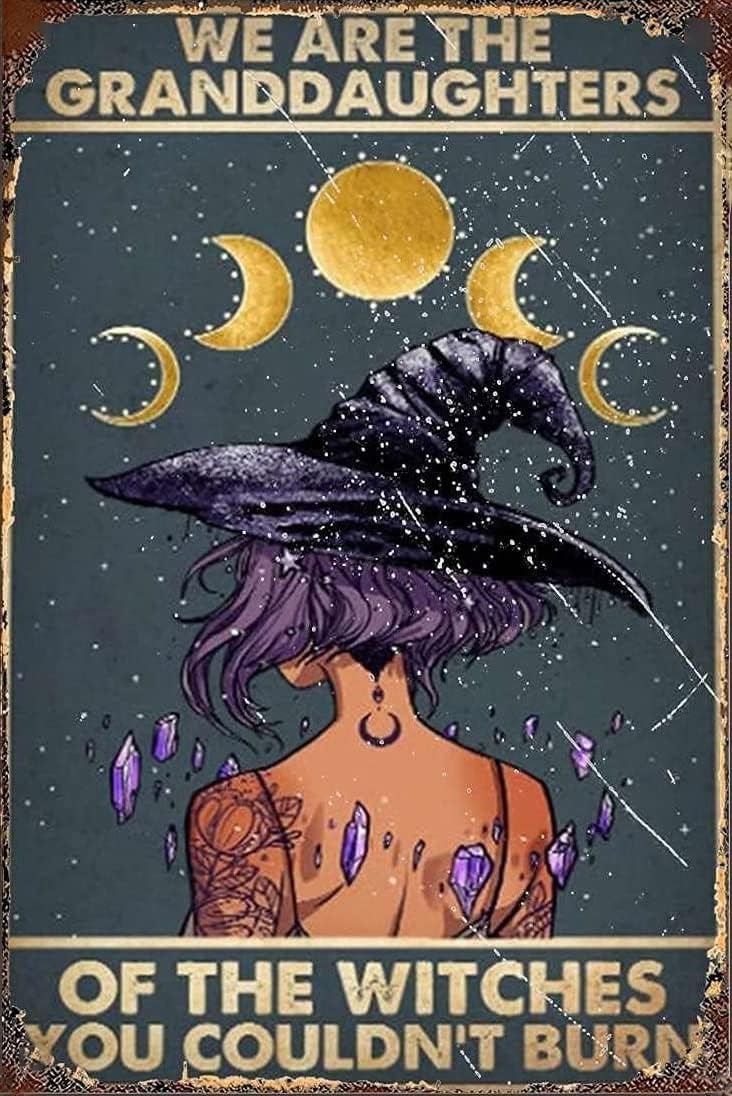 Witch Canvas, Witch Halloween Poster, Wall Decor