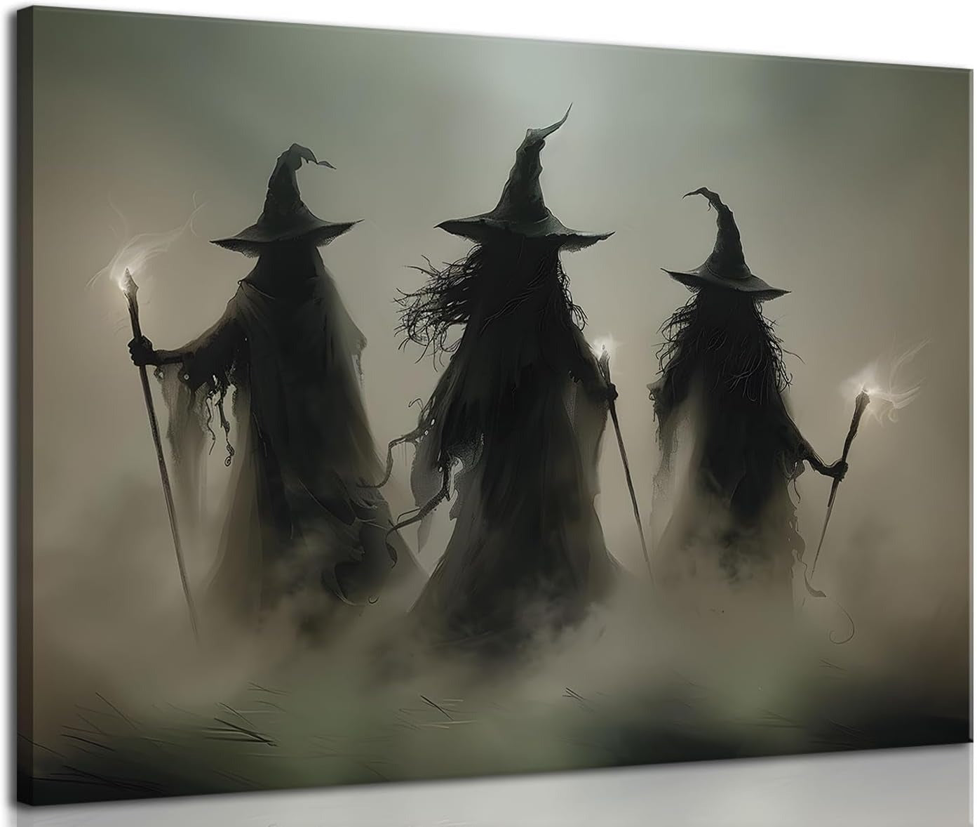 Vintage Witchy Wall Art ,Witch Canvas, Witch Halloween Poster, Wall Decor