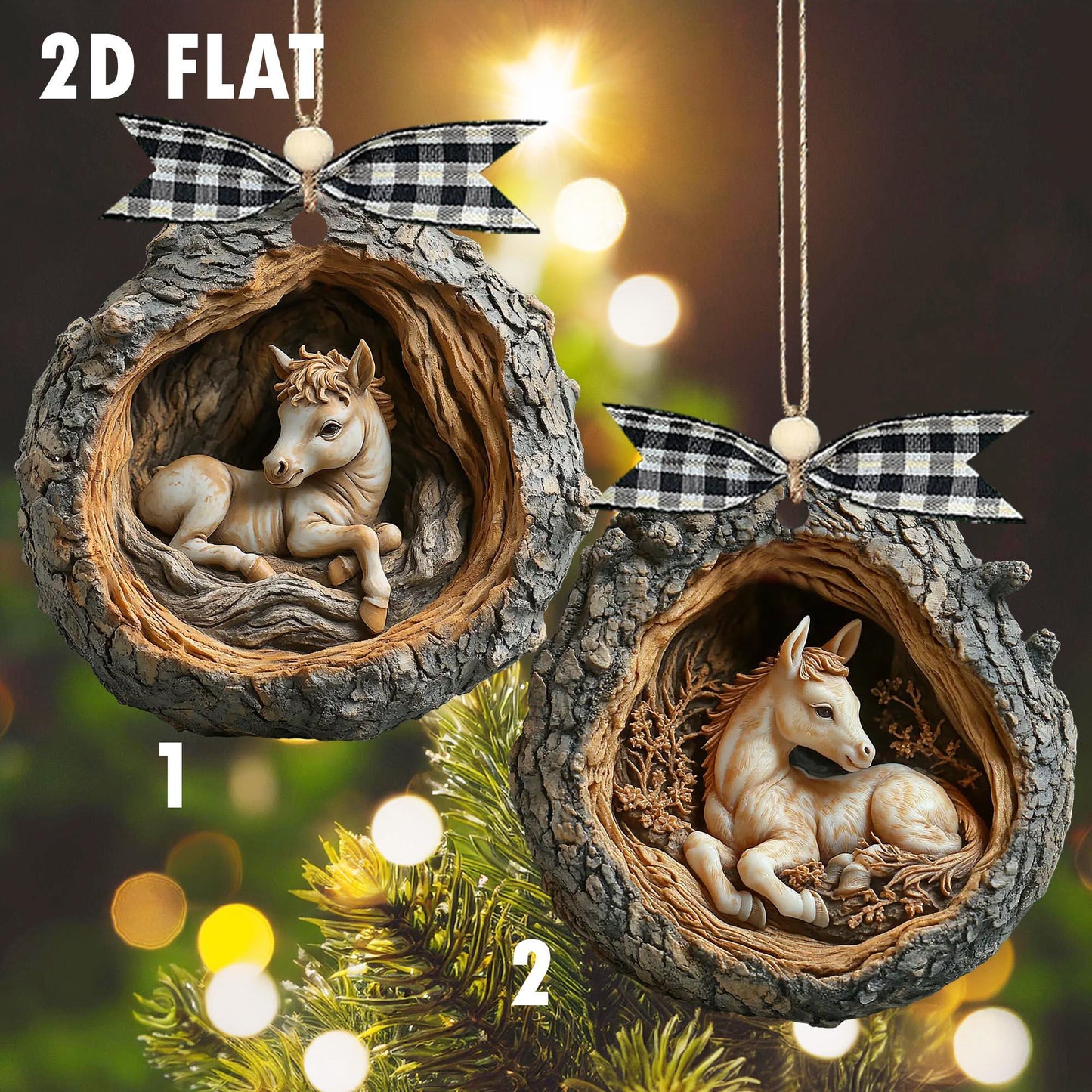 Christmas Horse Wooden Ornament Gift for Horse Lover