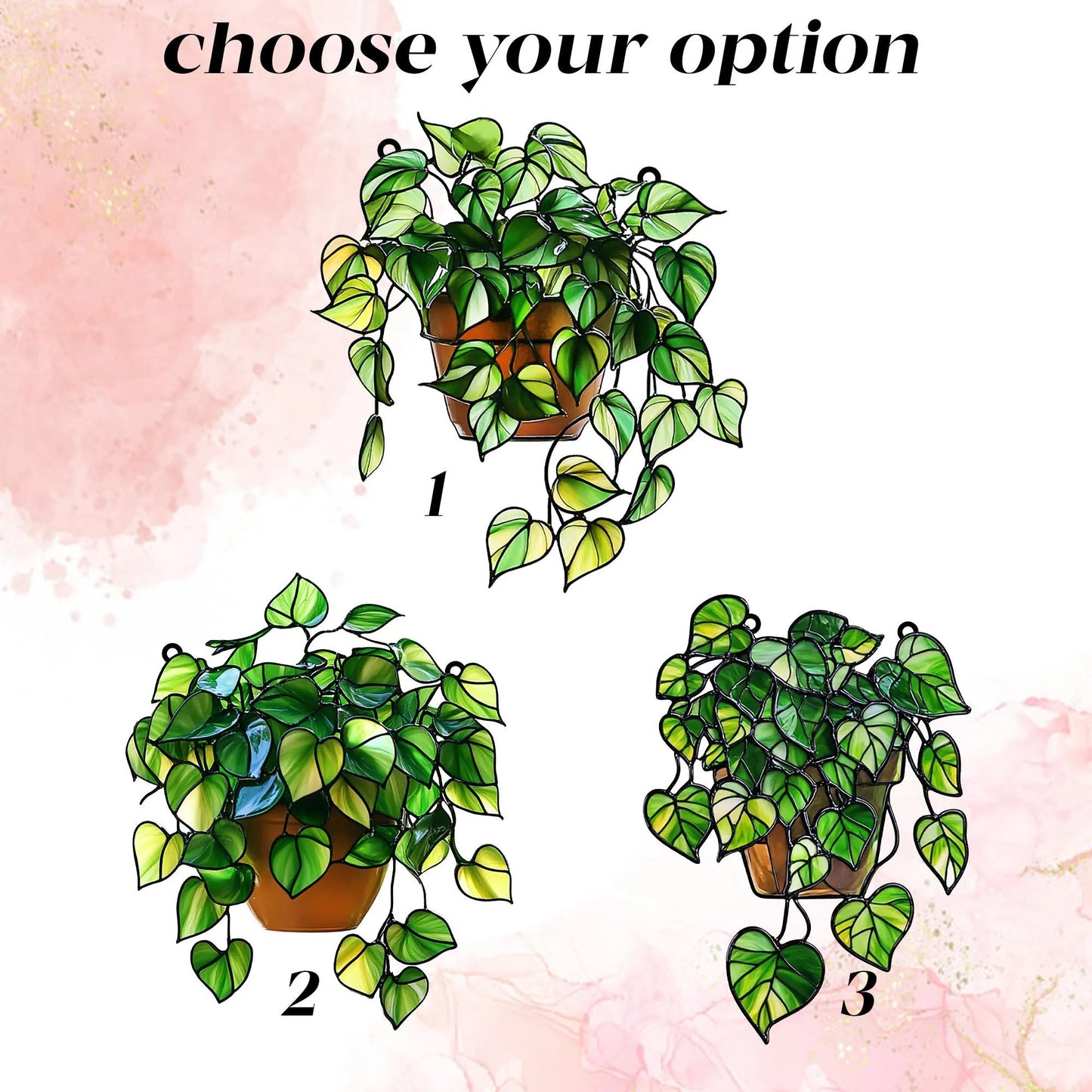 Pothos Acrylic Window, Plant Acrylic Window Hanging