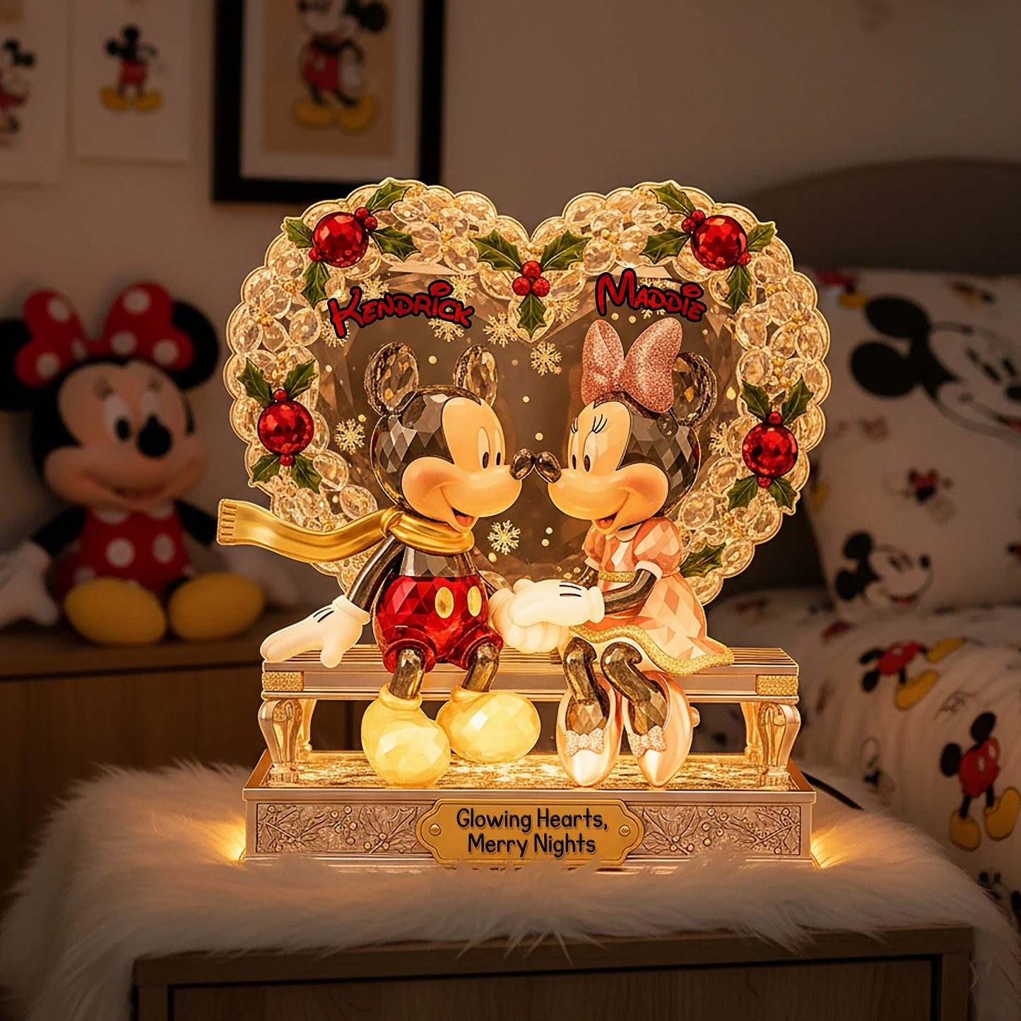 Personalized Christmas Gifts For Couple Custom Shape Acrylic Light Box