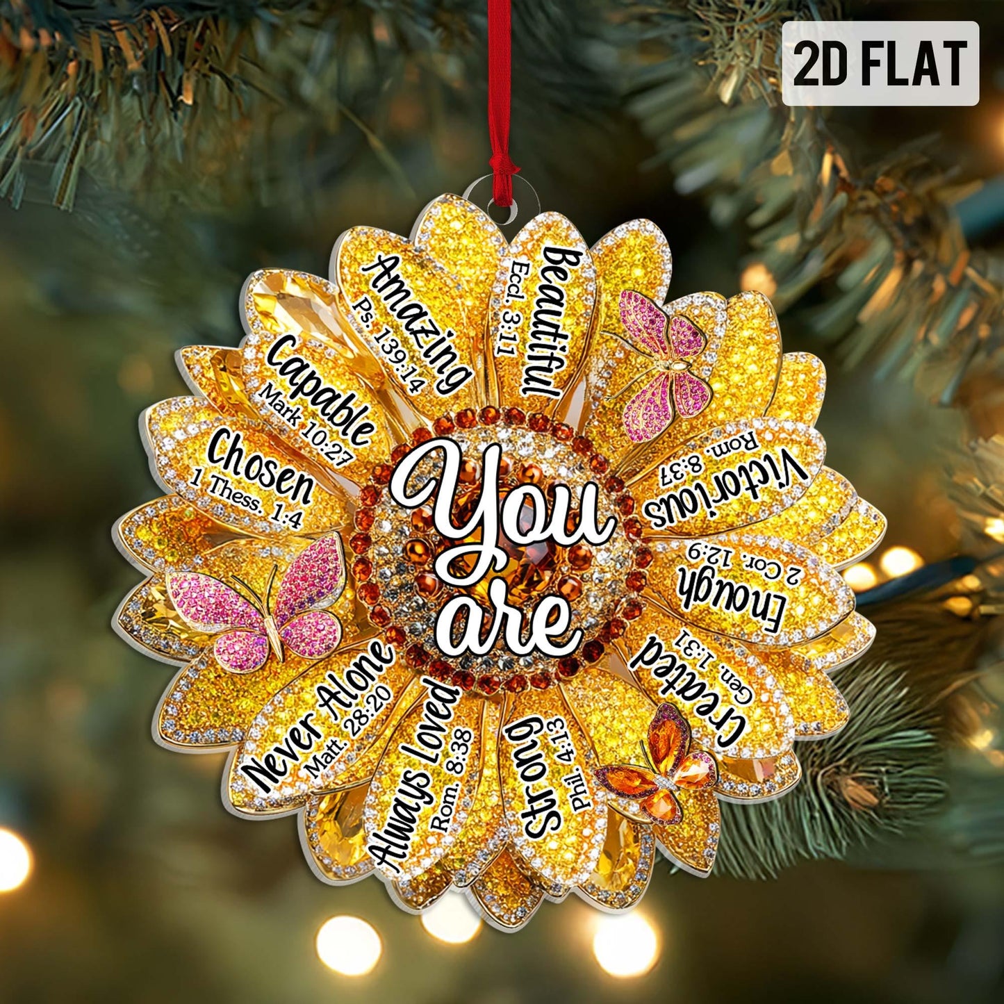 God Says You Are Unique Special Bible Verse Ornament