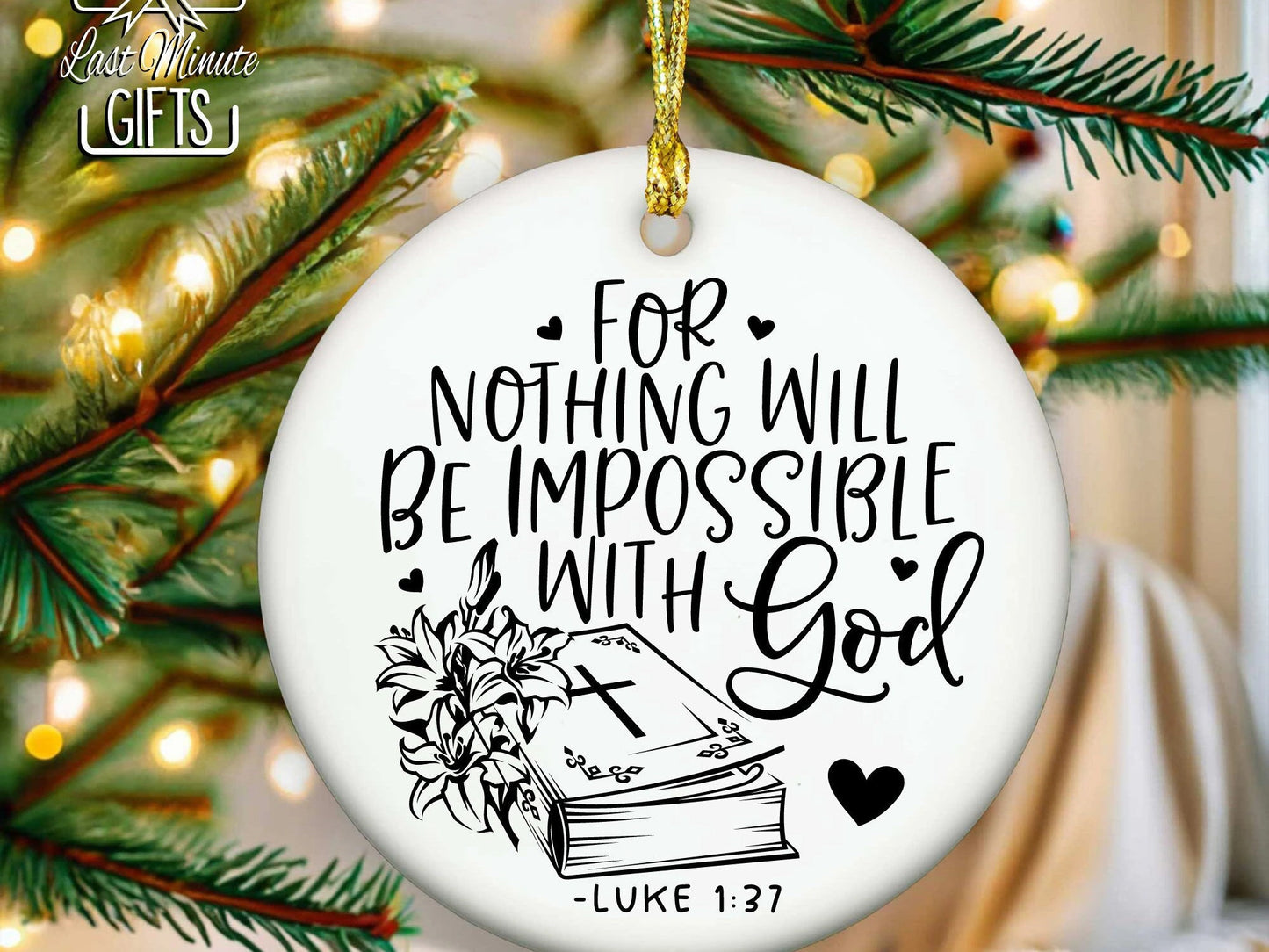 Christian Sayings Ceramic Ornament - Circle Ceramic Ornament