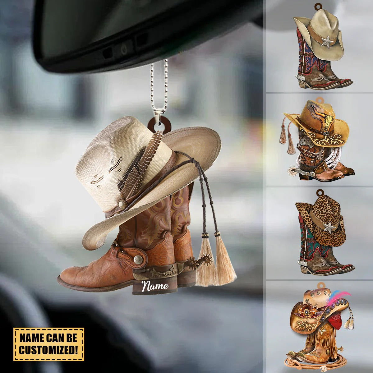 Personalized BOOTS AND HAT COWBOY Acrylic Ornament
