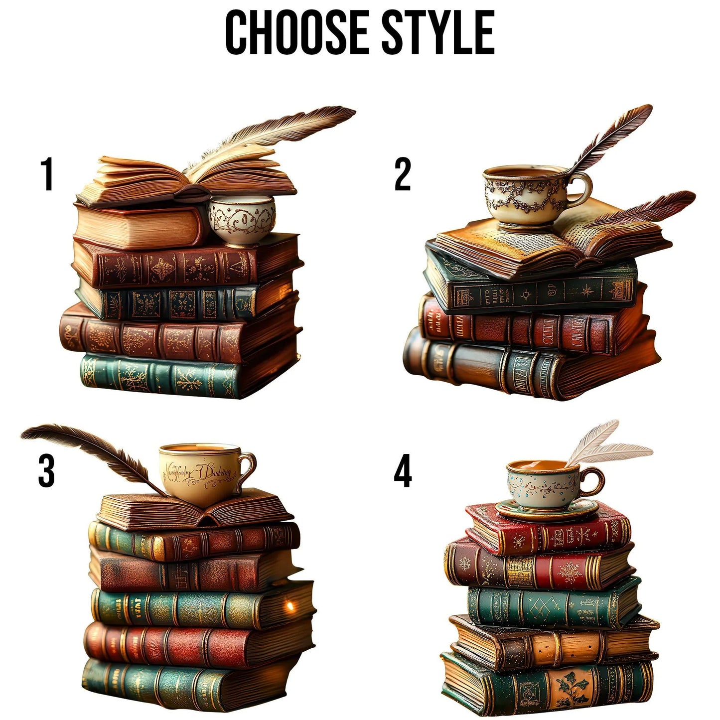 Vintage Book Stack Light Bauble Wood Ornament