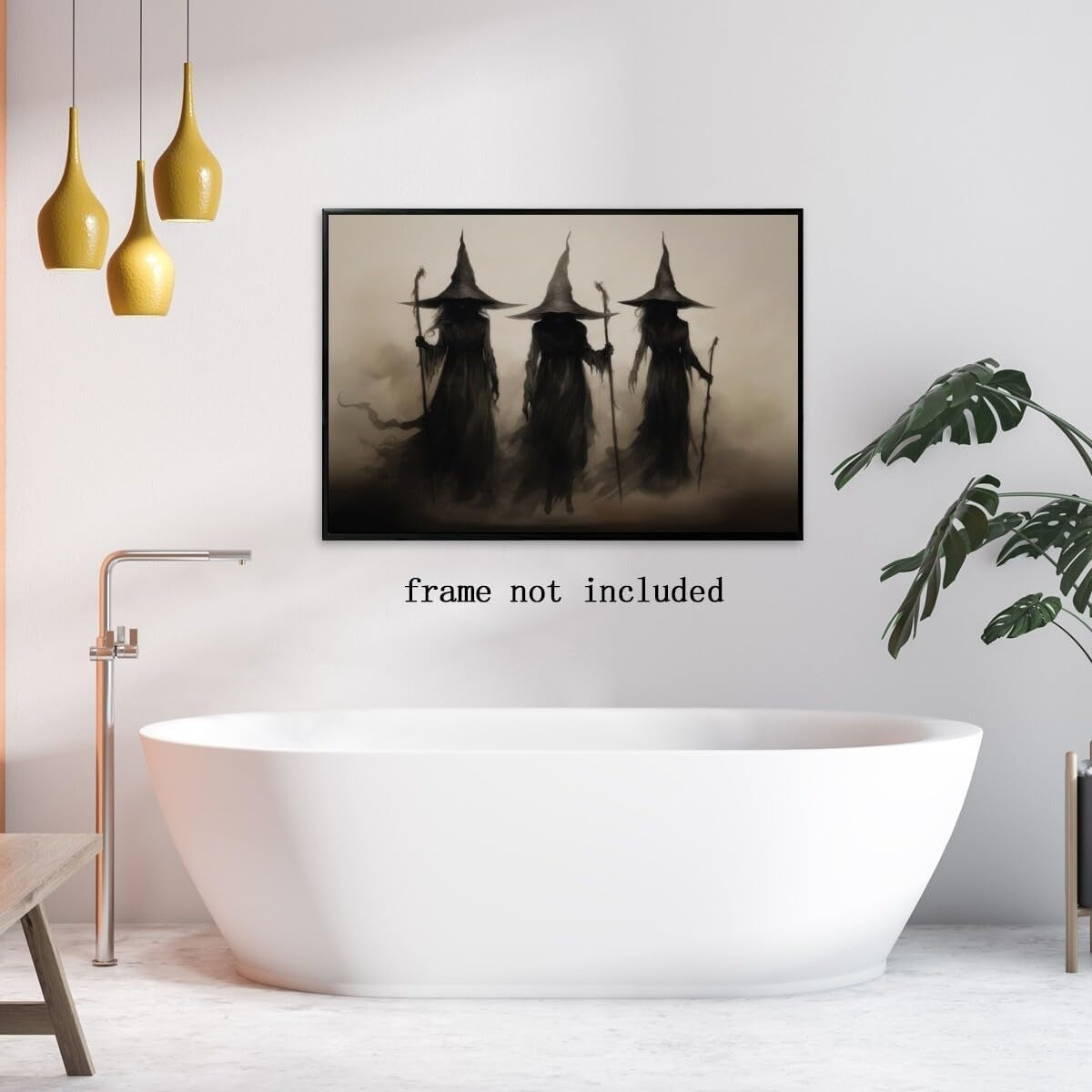 Witch Canvas, Witch Halloween Poster, Wall Decor