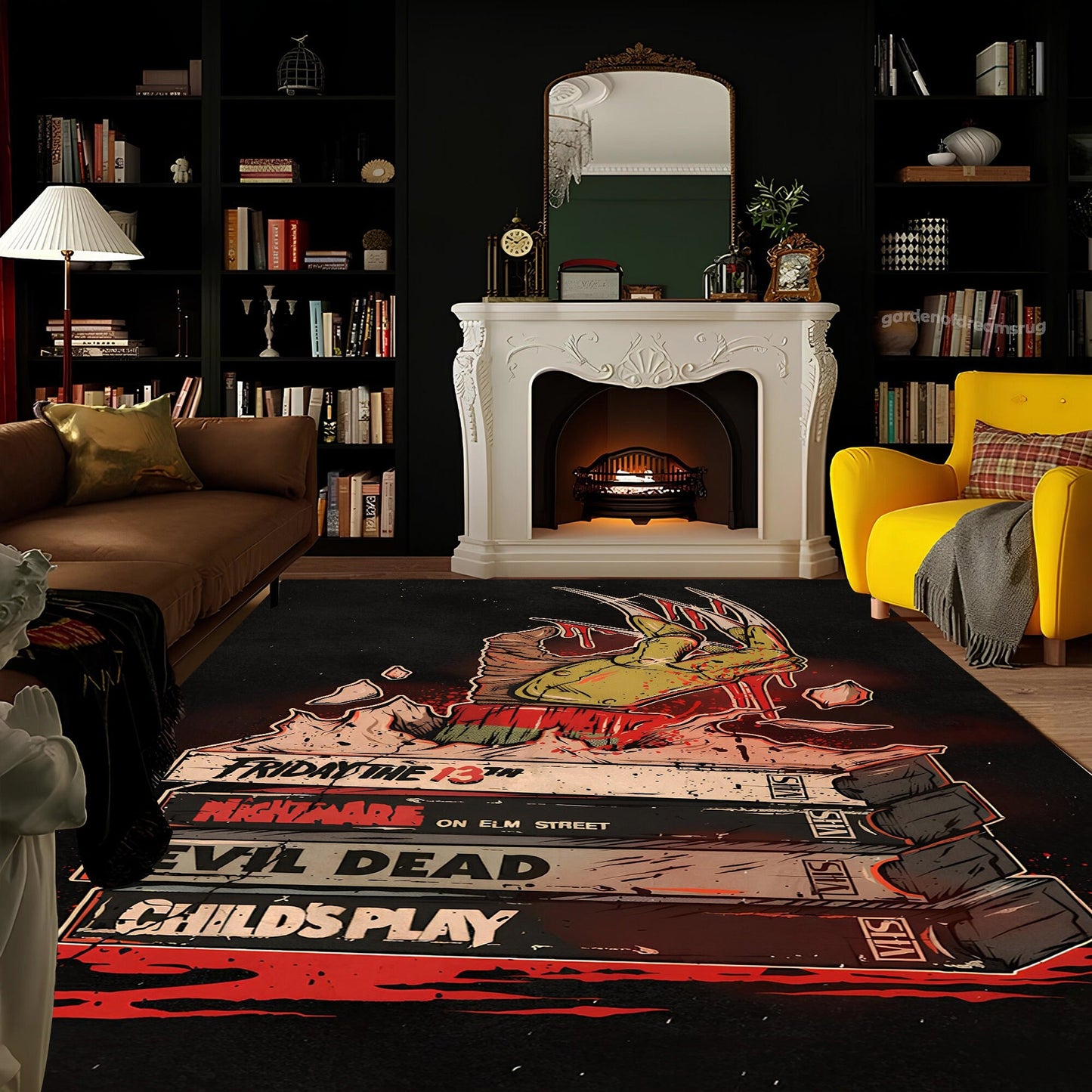 Retro Halloween Vibes Area Rug