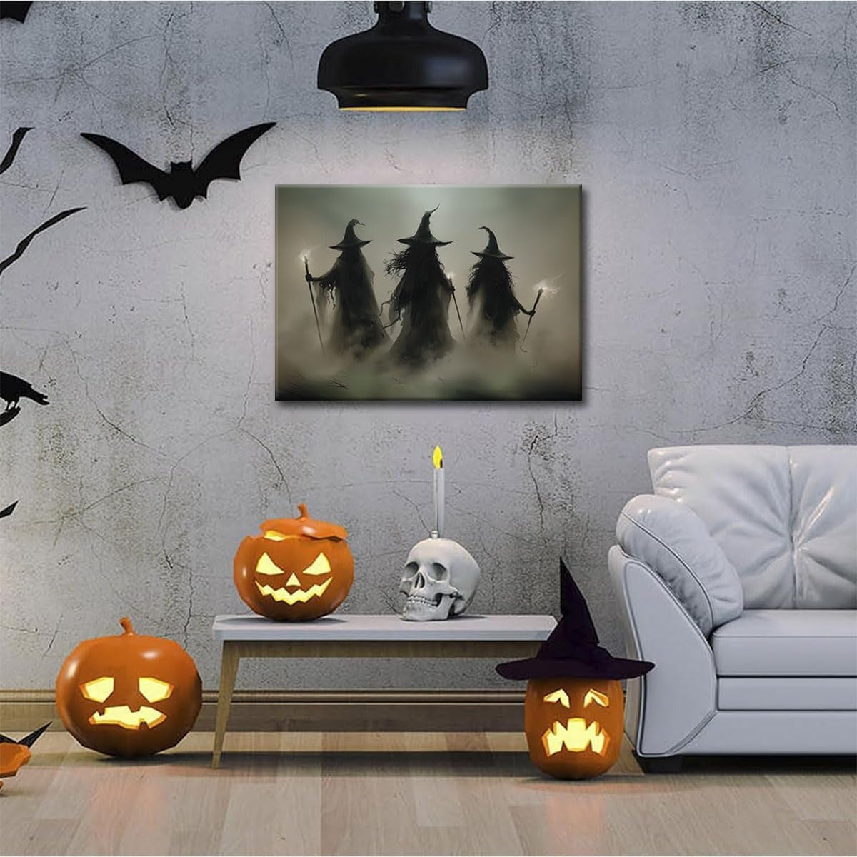 Vintage Witchy Wall Art ,Witch Canvas, Witch Halloween Poster, Wall Decor