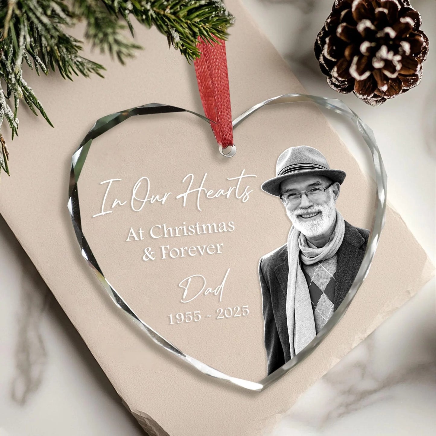 Custom Photo Memorial Ornament, Dad Remembrance Christmas Ornament