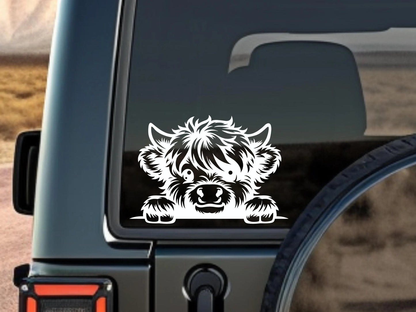 Highland Cow Vinyl Decal - Cow Car Decal, Cows Decal