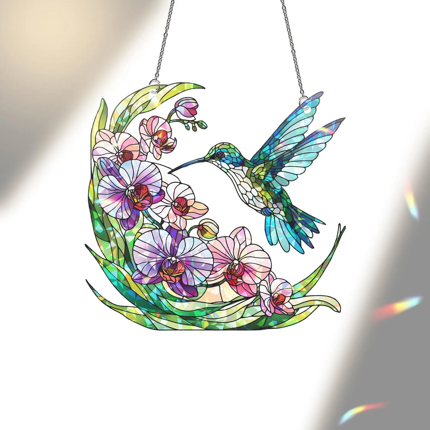 Hummingbird Holographic Acrylic Suncatcher