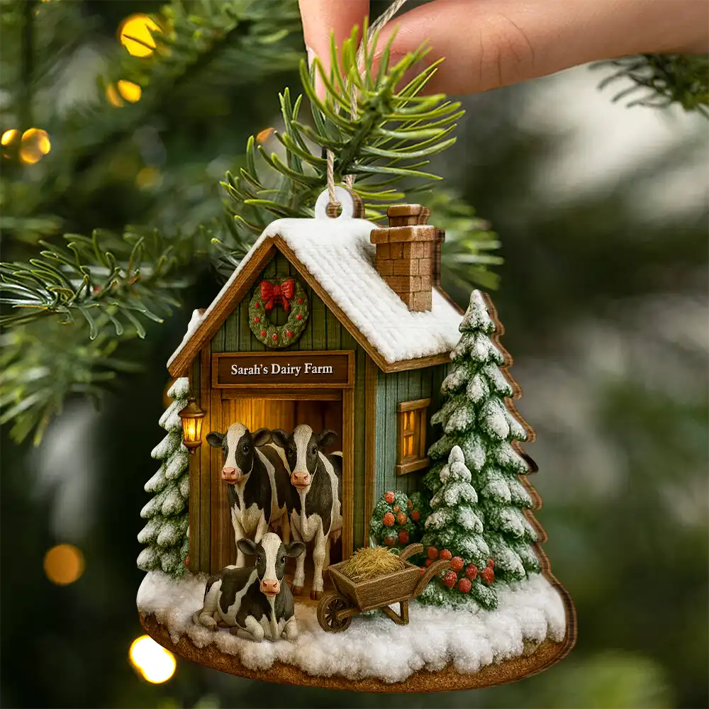 Christmas Dairy Farm - Personalized Christmas Ornament