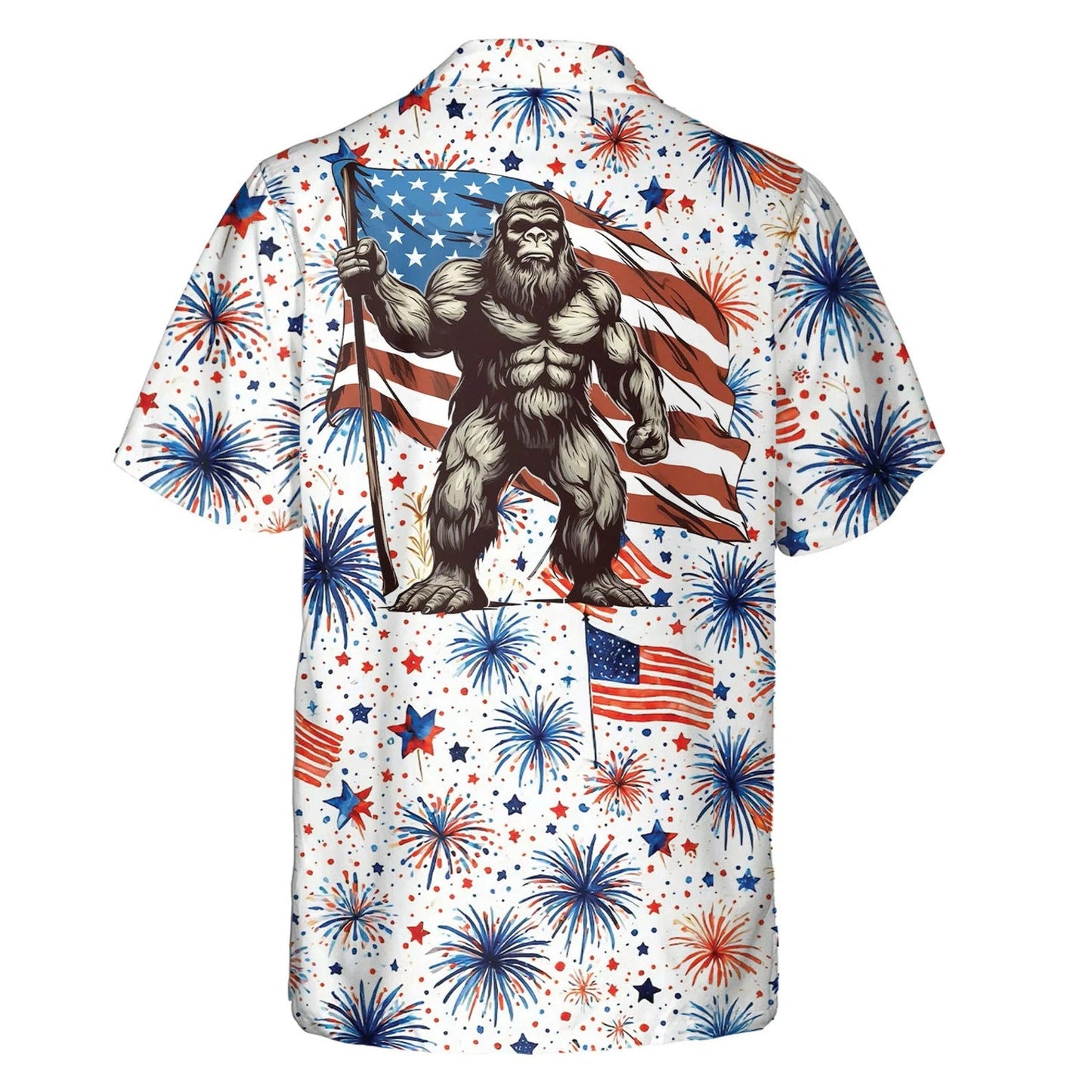 4th of July Firework Bigfoot Hawaiian Shirt