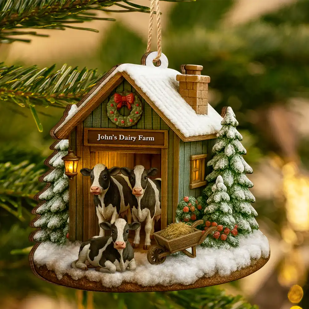 Christmas Dairy Farm - Personalized Christmas Ornament