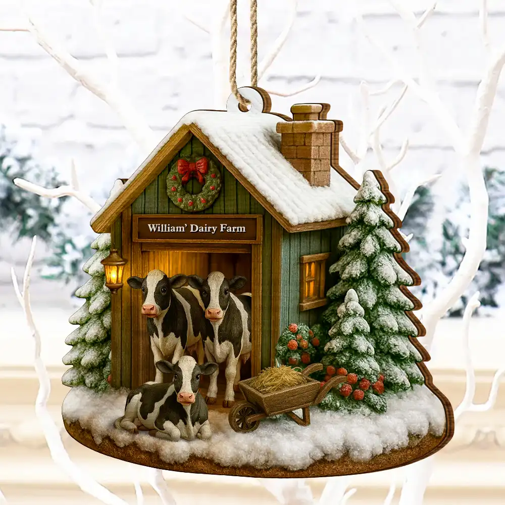 Christmas Dairy Farm - Personalized Christmas Ornament