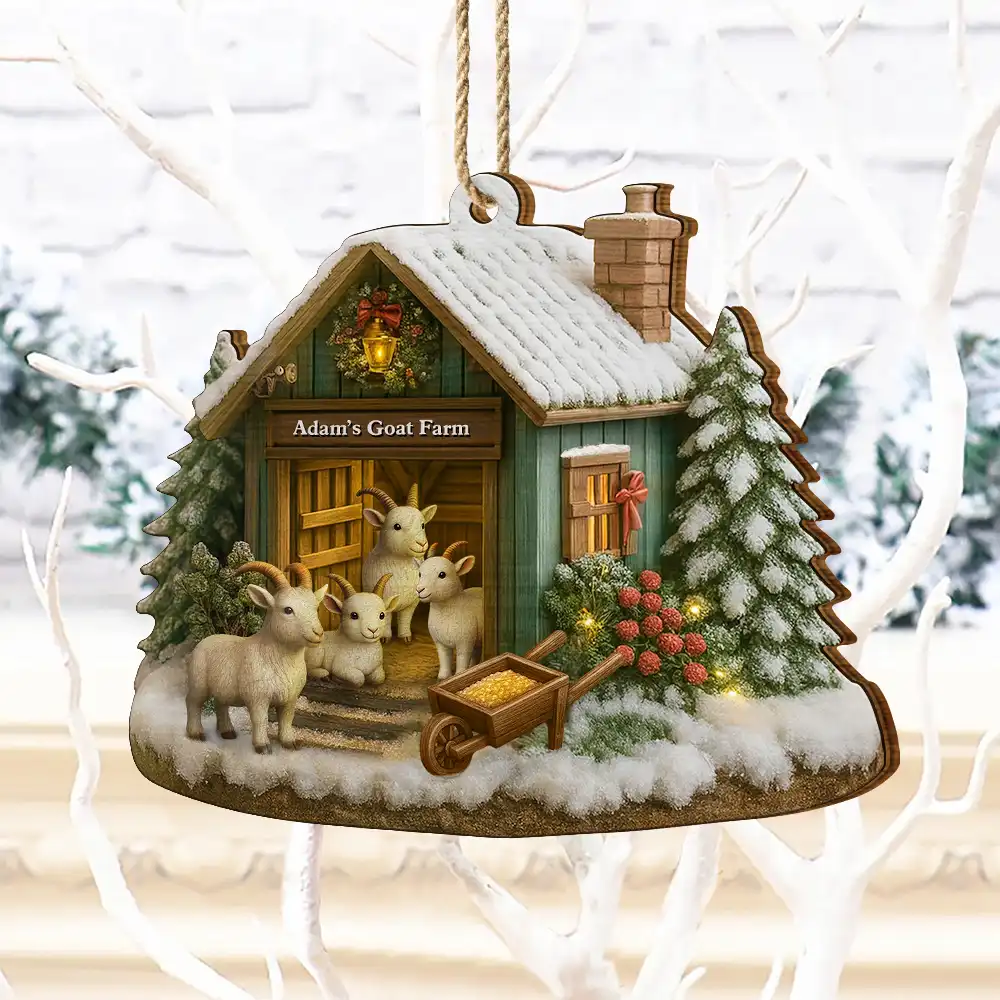 Christmas Goat Farm - Personalized Christmas Ornament