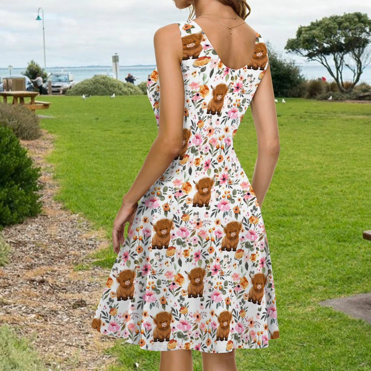 Just A Girl Who Loves Highland Cows- Personalized Sleeveless Dress