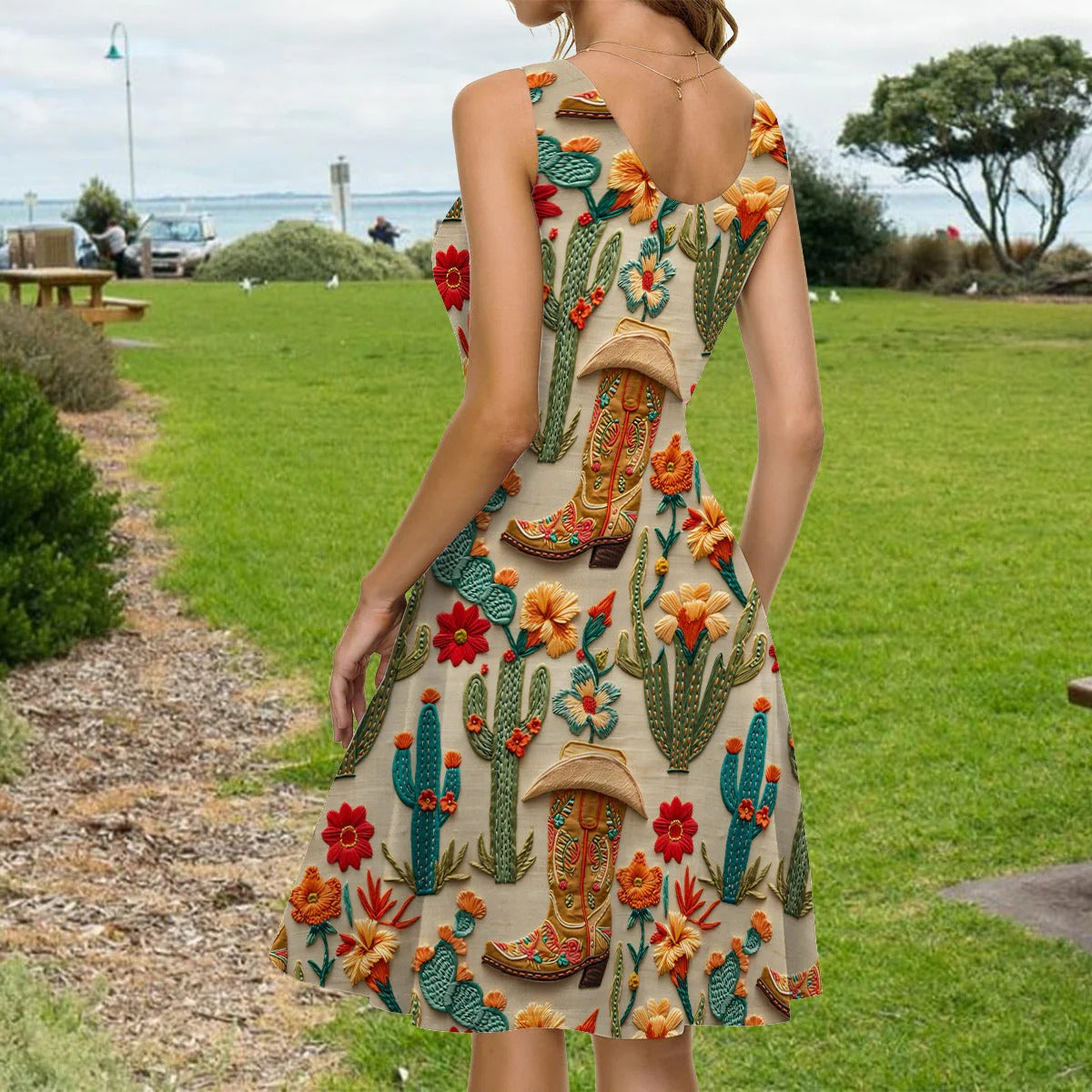 Cactus Cowgirl - Personalized Sleeveless Dress