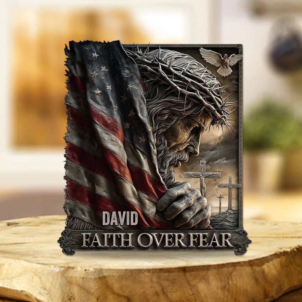 Faith Over Fear - Personalized Custom Shaped Acrylic Plaque