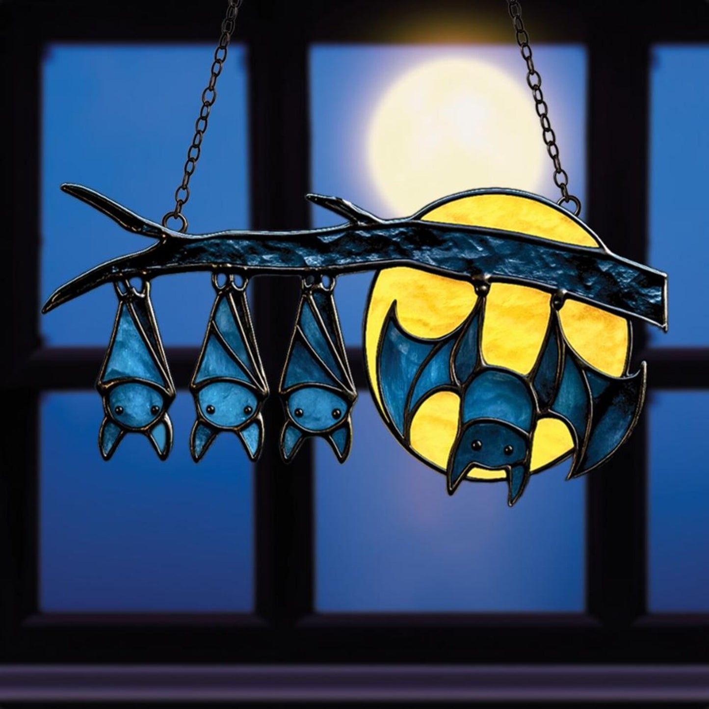 Cute Moonlit Bat Acrylic Window Suncatcher
