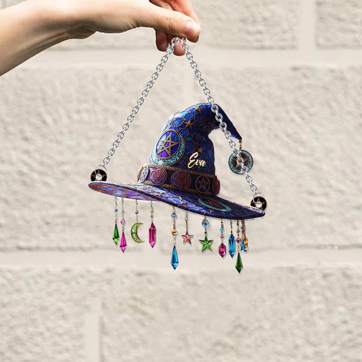 Witch Magical Hat - Personalized Witch Acrylic Window Hanging Suncatcher