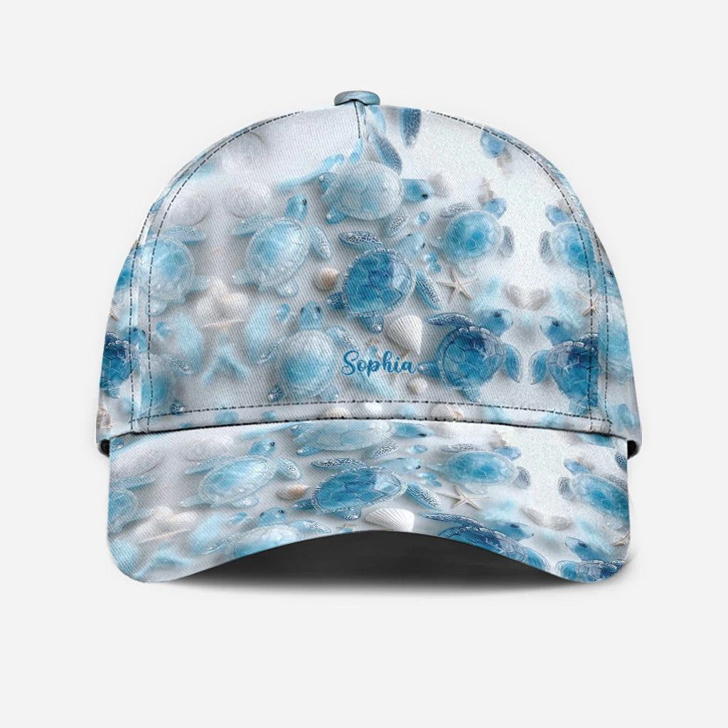 Sea Turtles The Ocean Is Calling, Personalized Turtle Classic Cap
