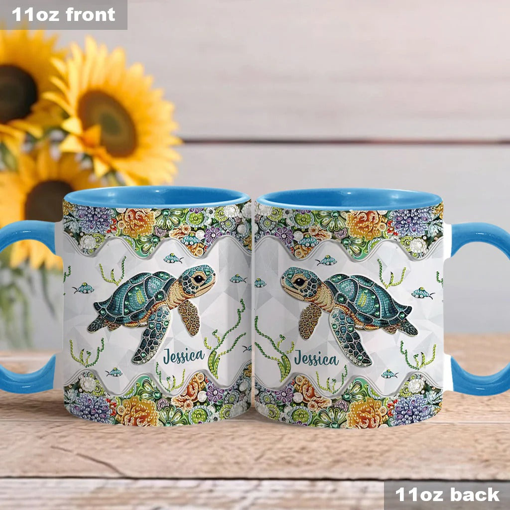 Just A Girl Who Loves Turtle, Personalized Accent Mug