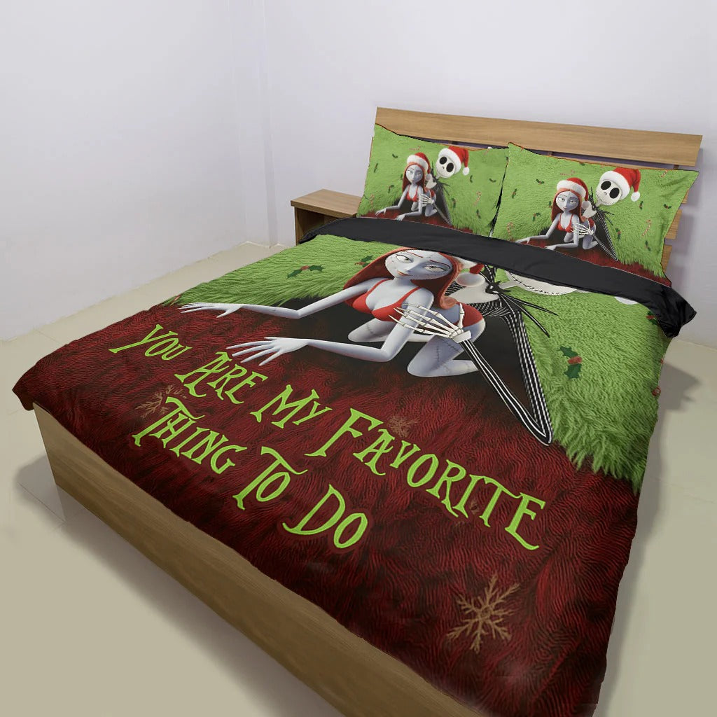 Favorite Thing To Do This Christmas - Personalized Couple Bedding Set