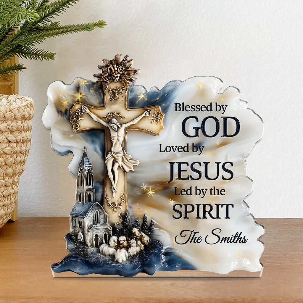 Blessed By God- Personalized Custom Shaped Acrylic Plaque