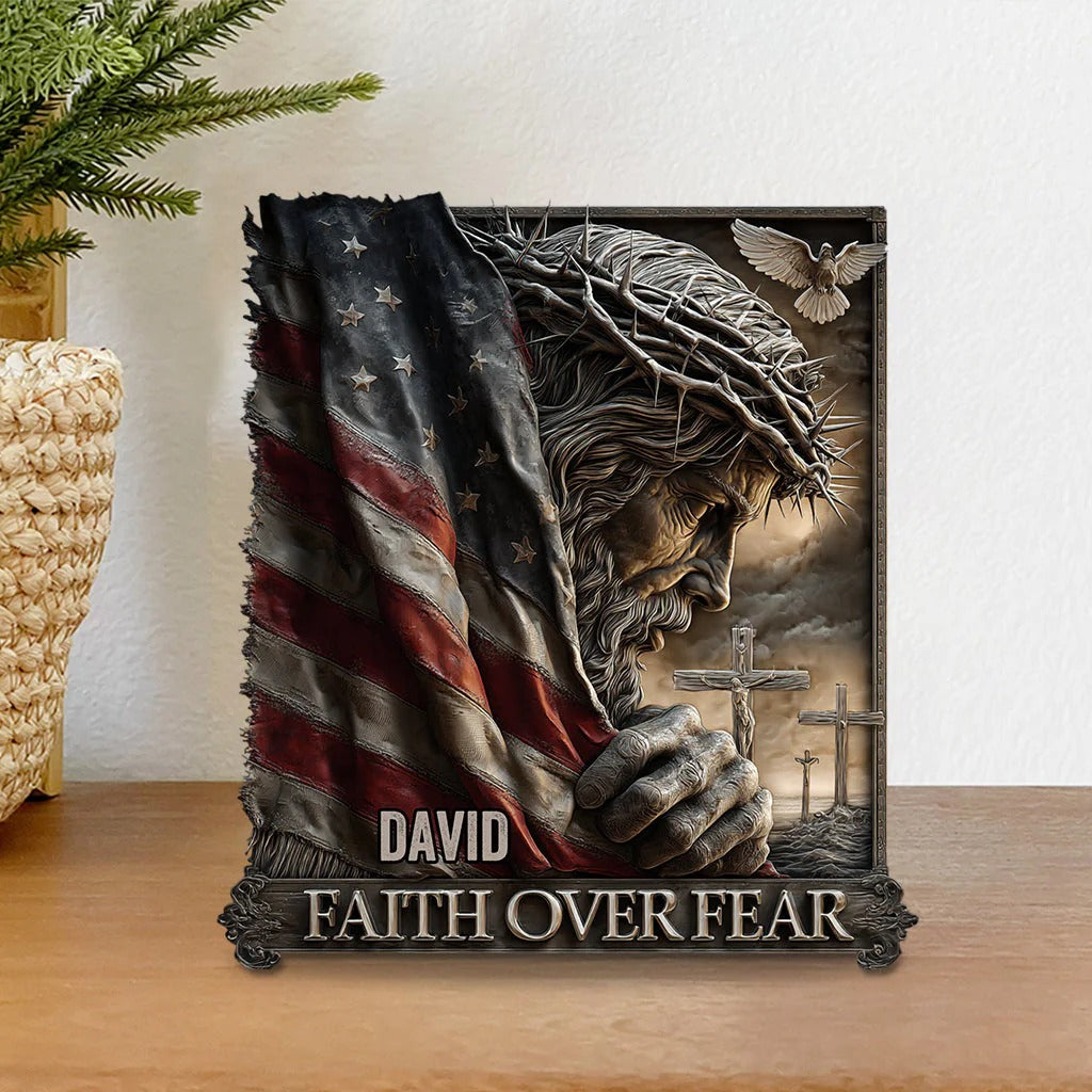 Faith Over Fear - Personalized Custom Shaped Acrylic Plaque