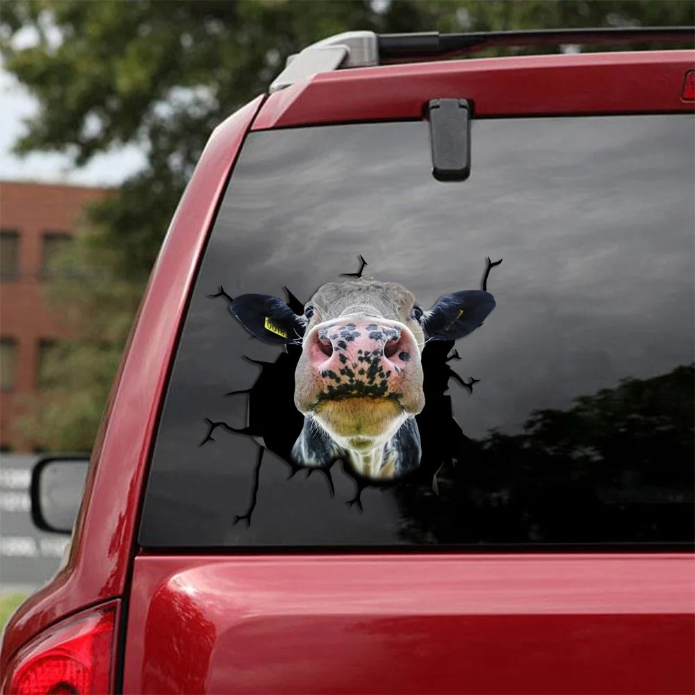 Dairy cow crack sticker cattle lover, Cows Decal