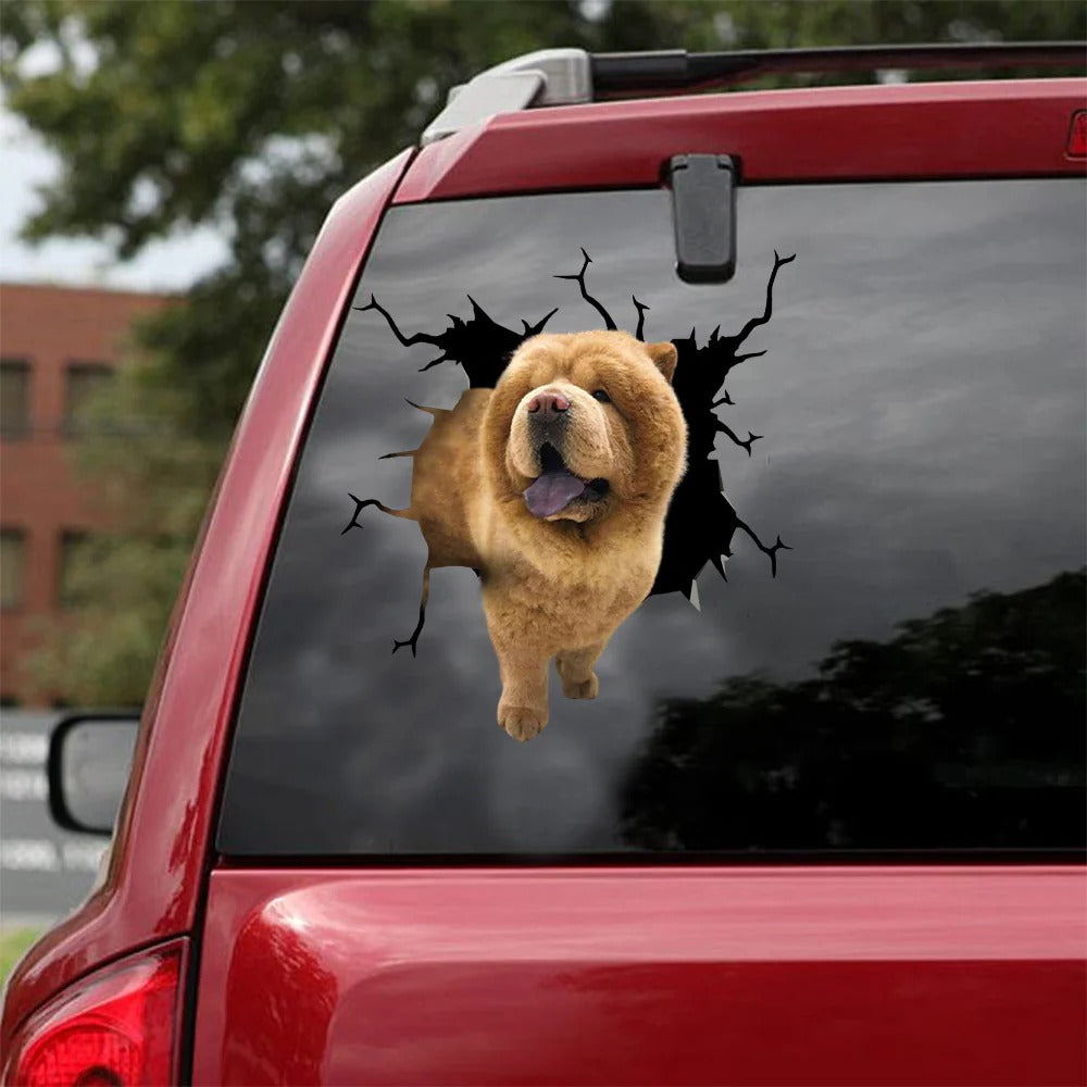 Chow chow crack car Sticker, Dog Decal