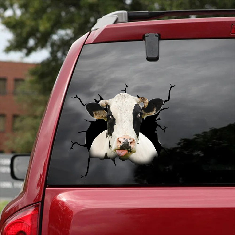 Dairy cattle crack car sticker cows lover/ Cows Decal