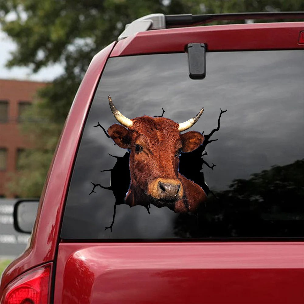 Shorthorn cattle crack car sticker cows lover, Cows Decal