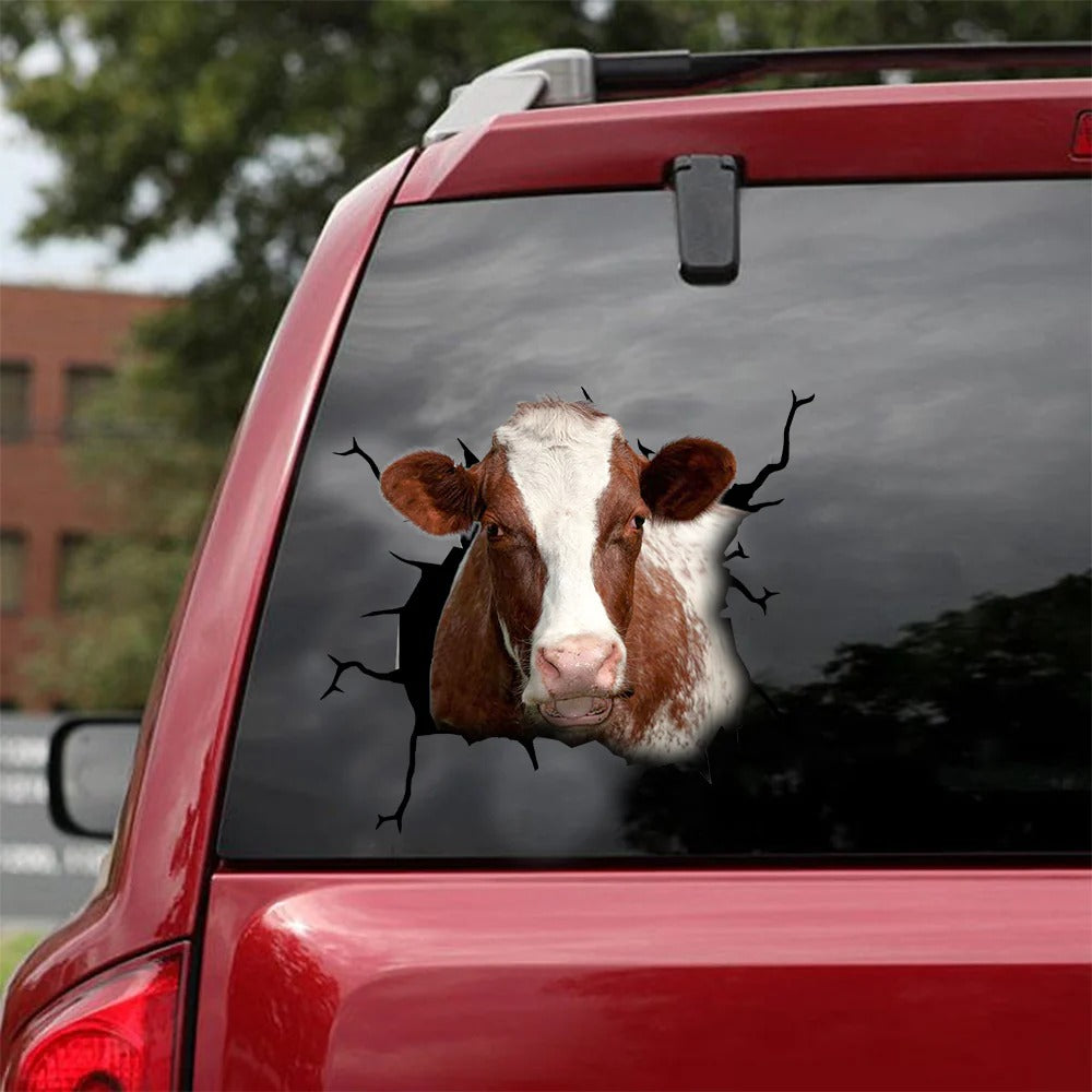 Shorthorn cattle crack car sticker cows lover, Cows Decal