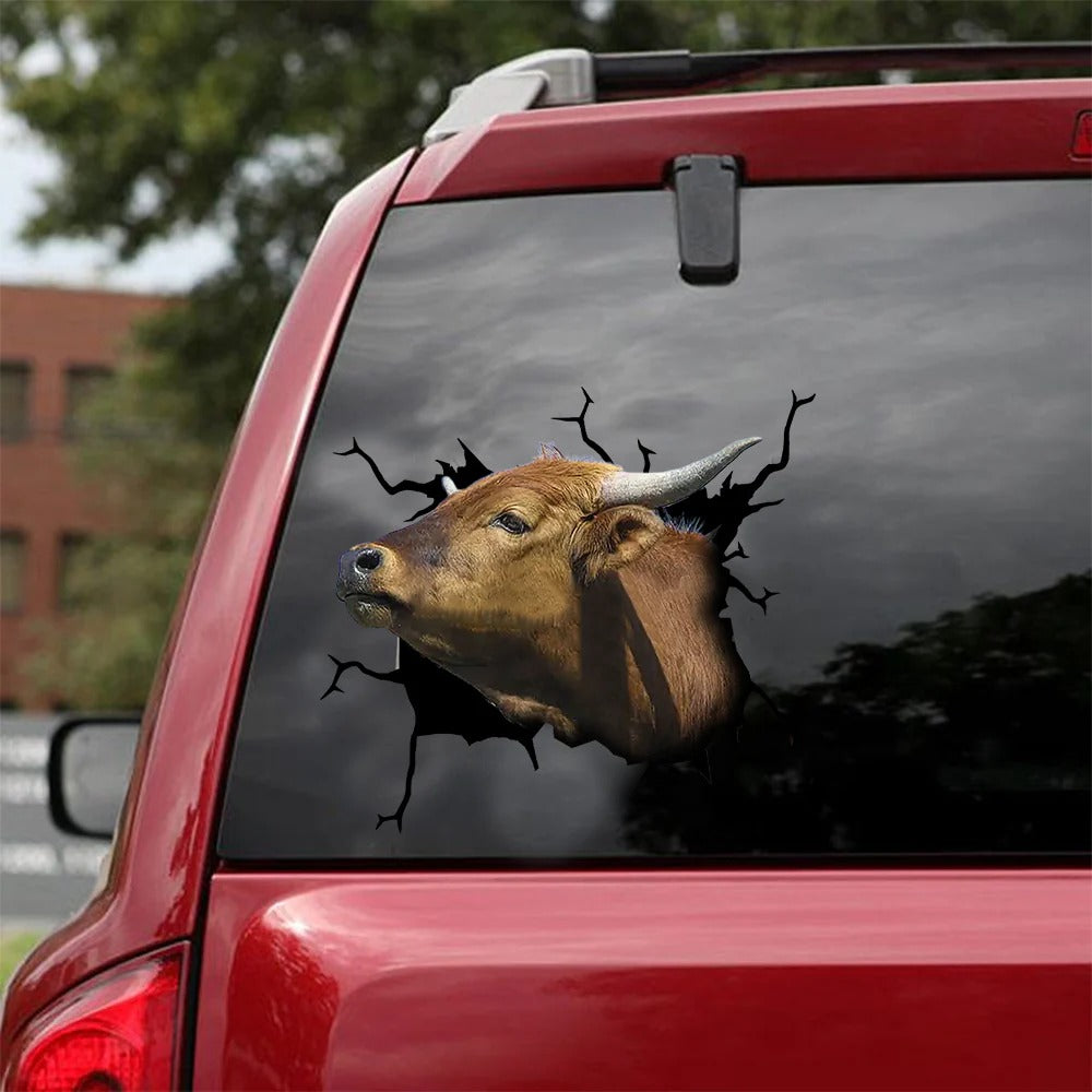 Shorthorn cattle crack car sticker cows lover, Cows Decal