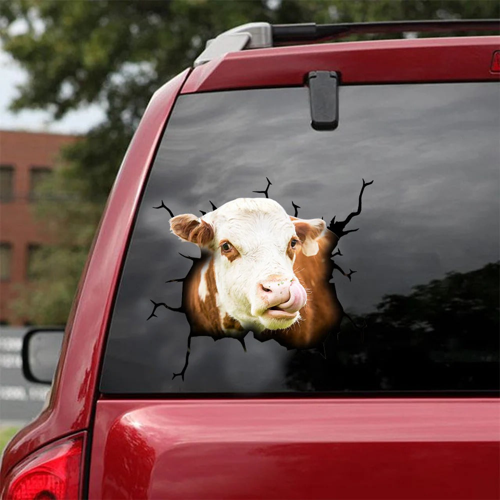 Hereford cattle crack car sticker cows lover, Cows Decal
