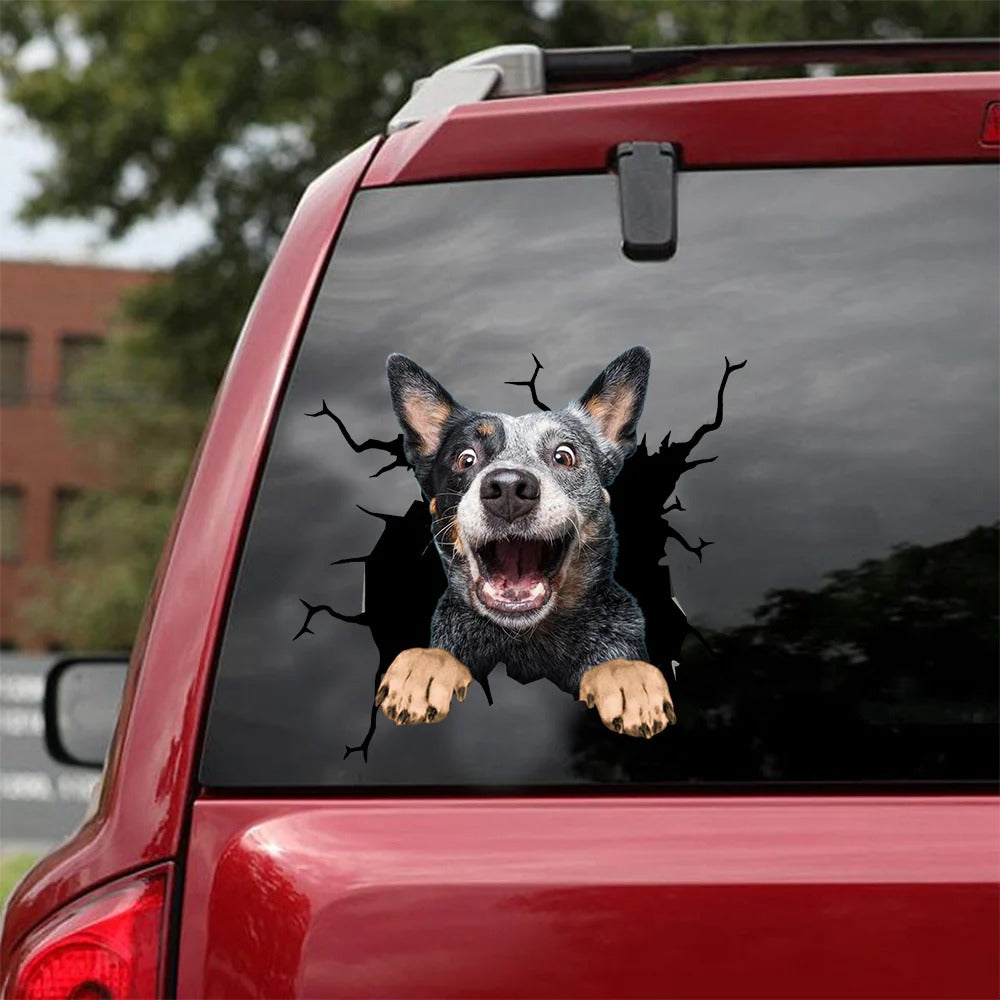 Australian cattle dog crack Sticker, Dog Decal