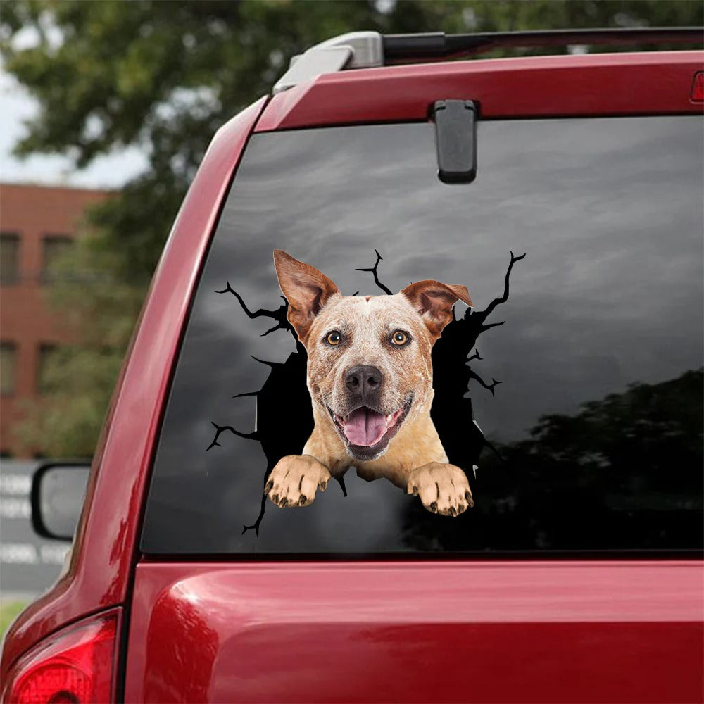 Australian cattle dog crack Sticker, Dog Decal