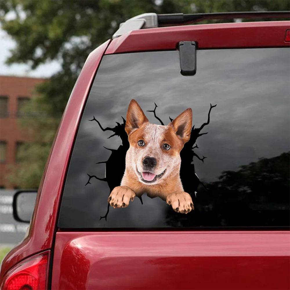 Australian cattle dog crack Sticker, Dog Decal