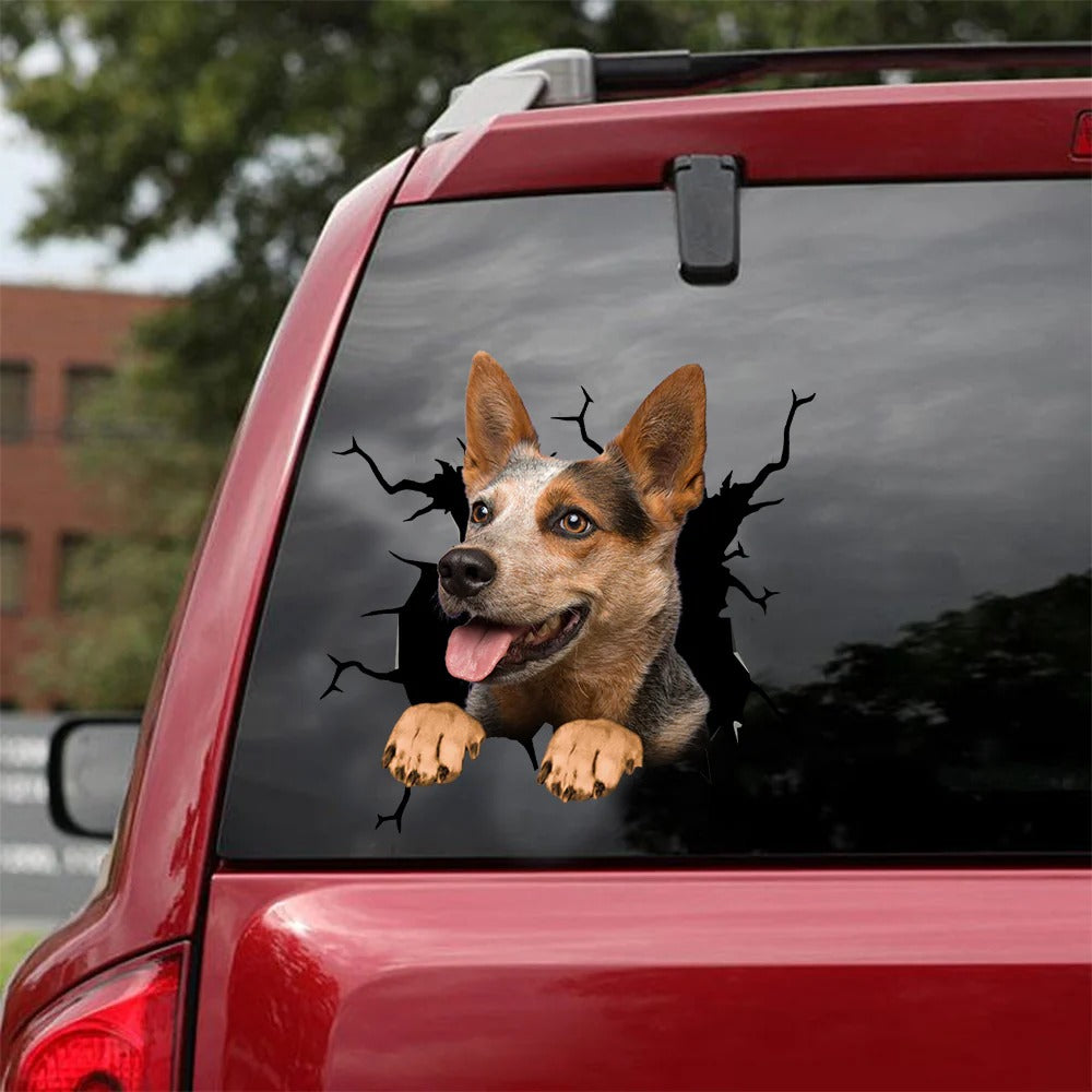 Australian cattle dog crack Sticker, Dog Decal