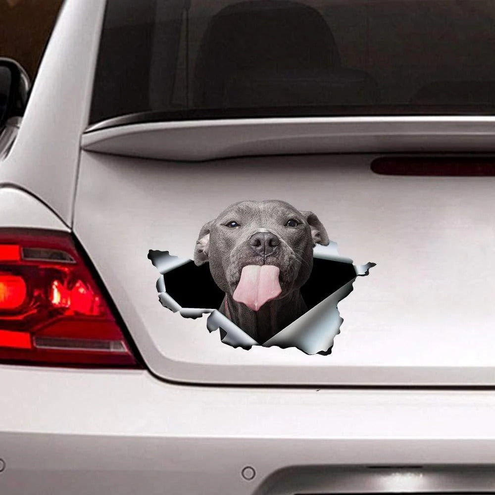 Funny Pitbull Dogs Crack Sticker, Dog Decal