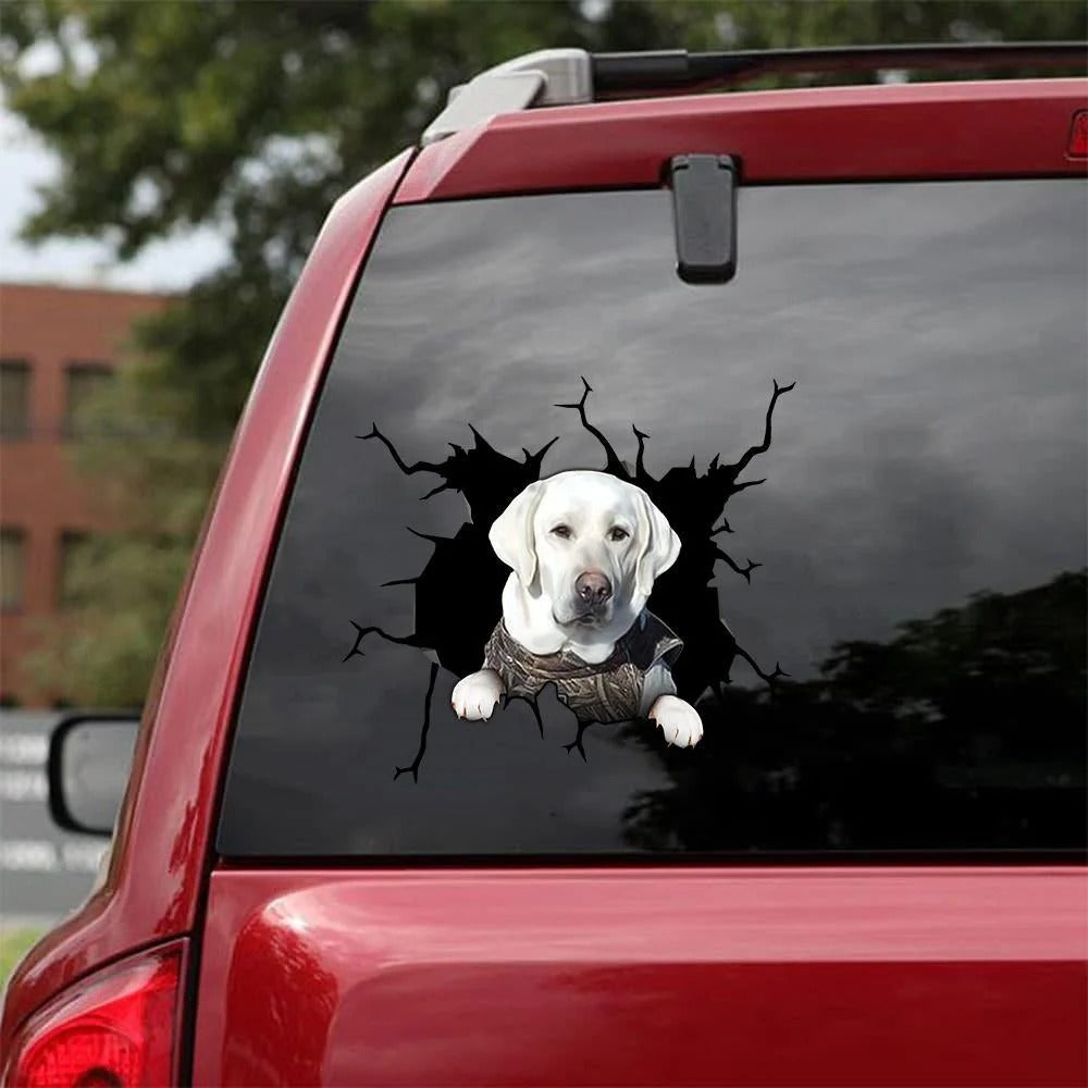 Funny White Labrado Dogs Decal, Dog Decal