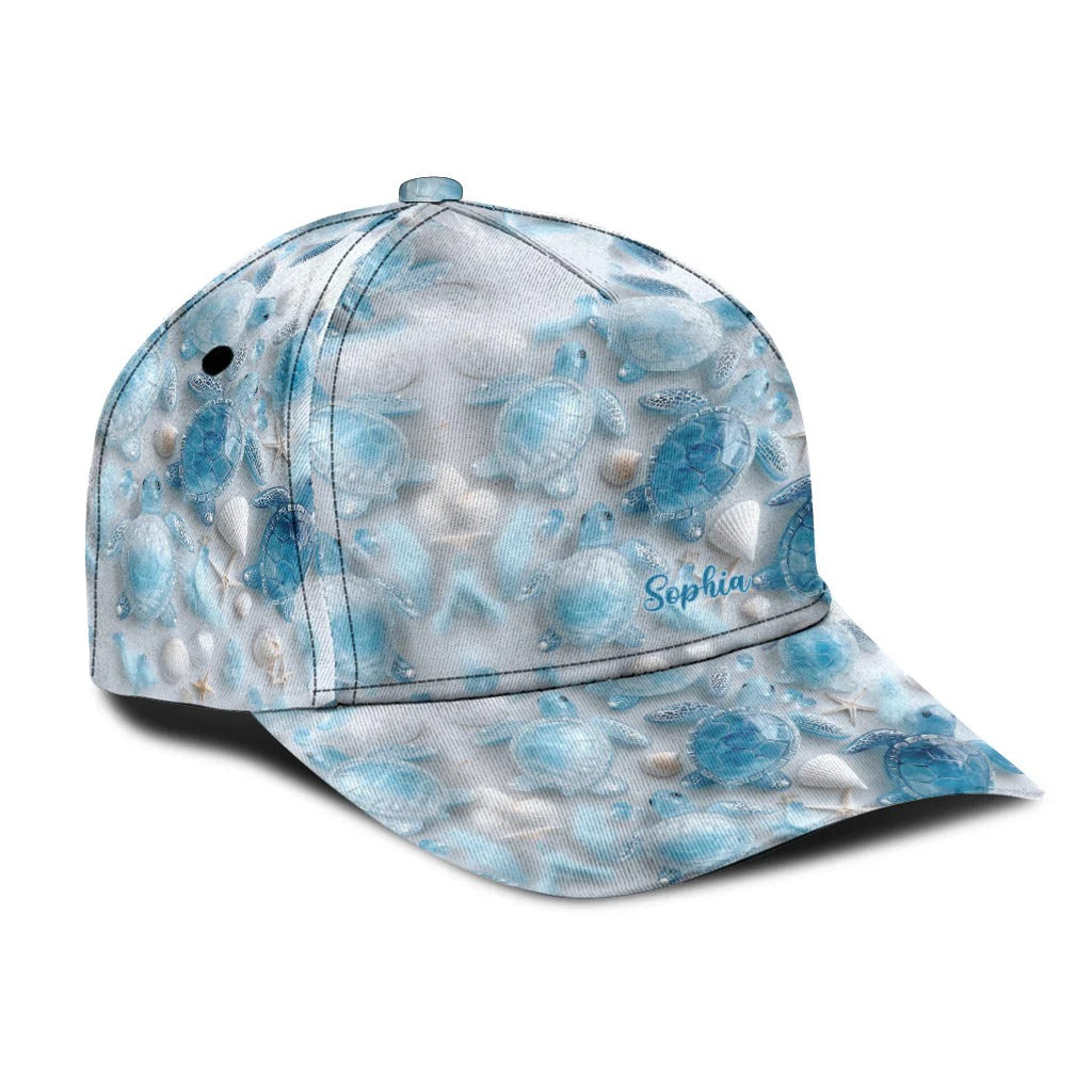 Sea Turtles The Ocean Is Calling, Personalized Turtle Classic Cap