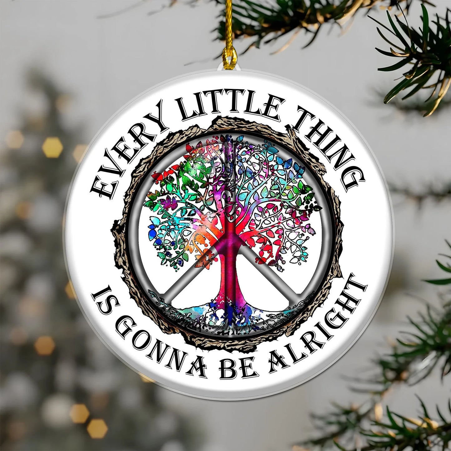Growing Old Together - Couple Personalized Ceramic Circle Ornament