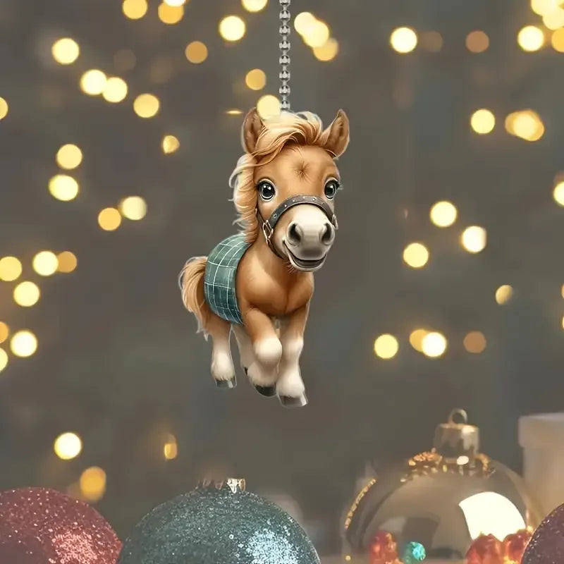 Horse Funny Running Acrylic Ornament - Gift For Horse Lover's